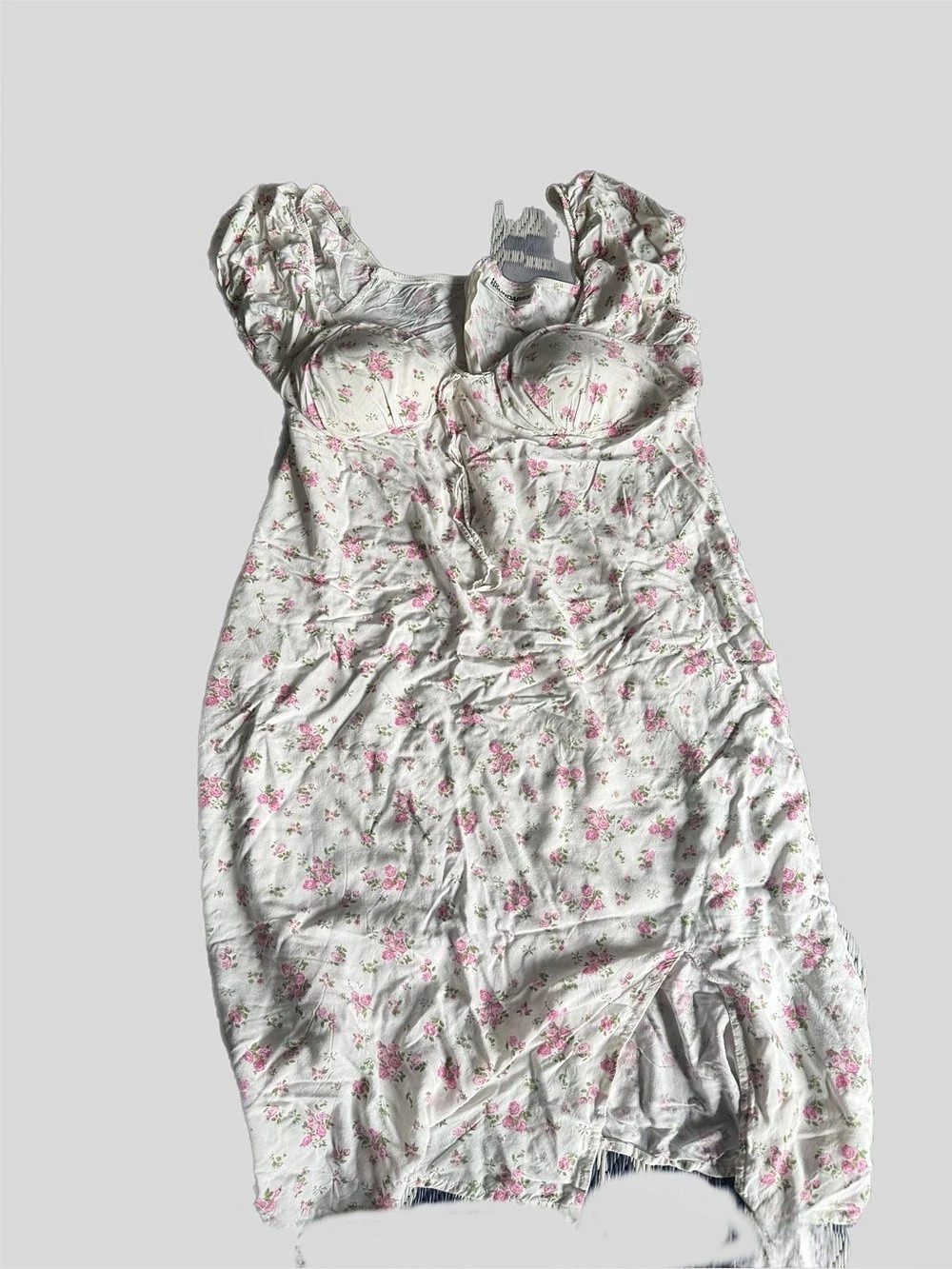 No Boundaries Floral  Dress in White & Pink Size XXL